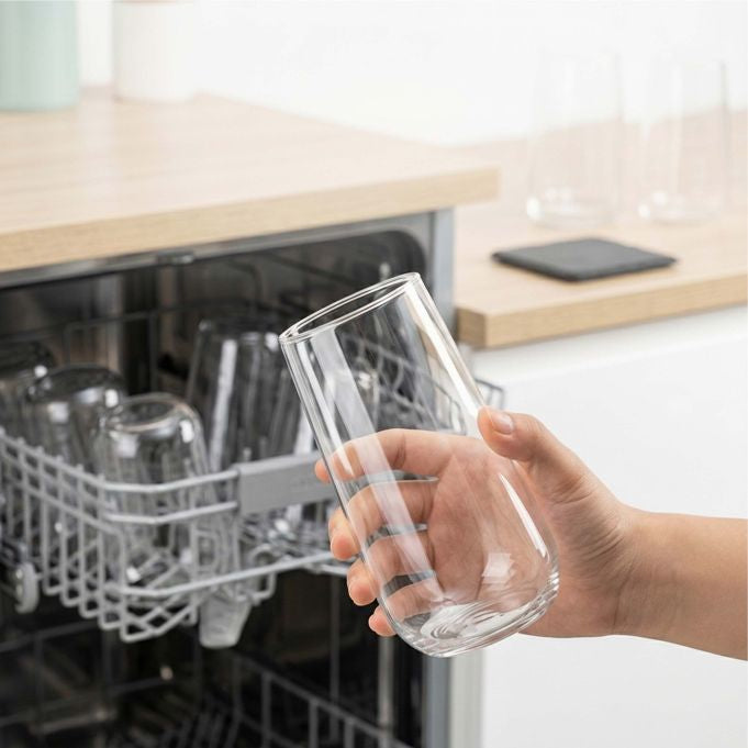 Relaxdays Trinkgläser – 12er Set, 550 ml, Ø 9 cm, Glas, Transparent, spülmaschinenfest