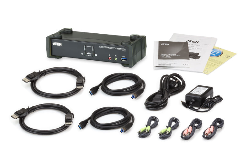 ATEN KVM-Switch 2×1, USB 3.2 Gen 1/DisplayPort, 4K (3840 × 2160)