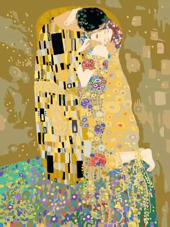 Ravensburger Malen-nach-Zahlen-Set – Klimt The Kiss – 30 × 40 cm – Metallic – ab 12 Jahren