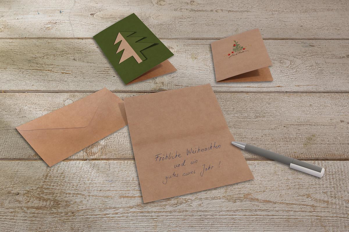 Sigel Weihnachtsgrusskarte (Ausgeschnitten) – 220 × 110 mm – mit Umschlägen, für Inkjet/Laser/Kopierer, 10er Pack