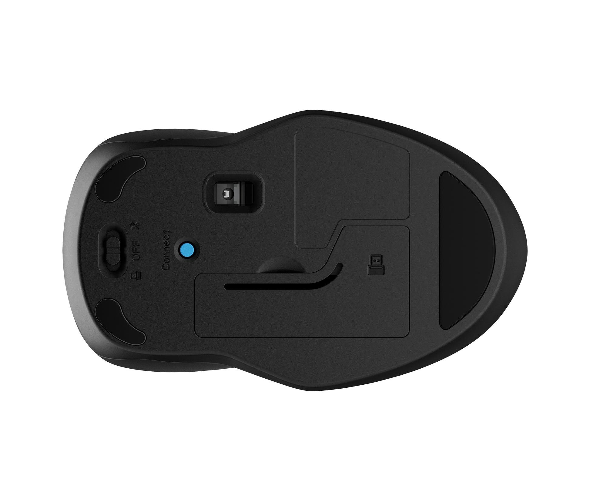 HP 250 Dual Maus – Kabellos (Bluetooth/2,4 GHz), 1600 DPI, Beidhändig, Schwarz