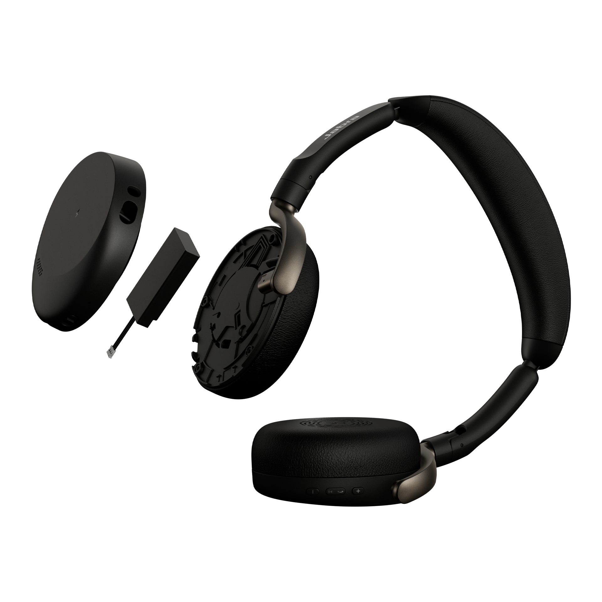 Jabra Evolve3 65 Flex Office-Headset – On-Ear, Stereo, BT, MS Teams zertifiziert, mit USB-A-Dongle, Schwarz