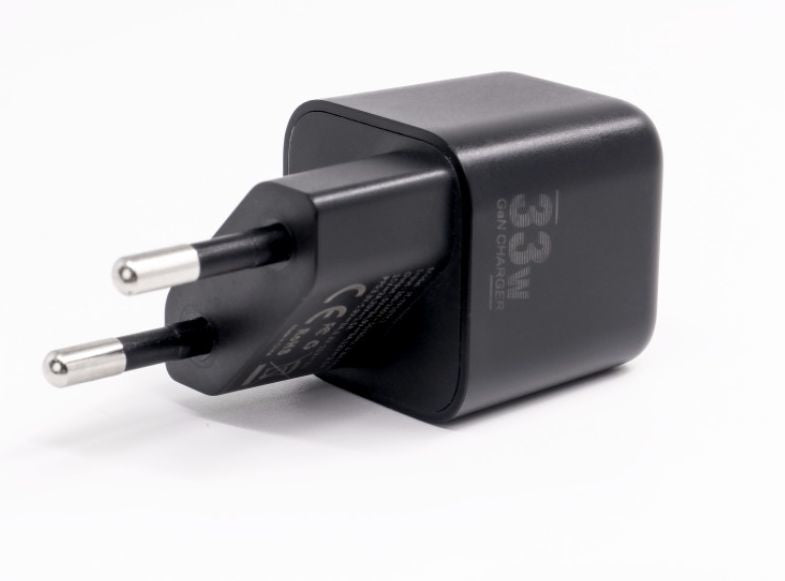 CoreParts USB-Ladegerät 33 W – USB-C×1, PD, GaN – EU-Stecker (Typ C) – Schwarz