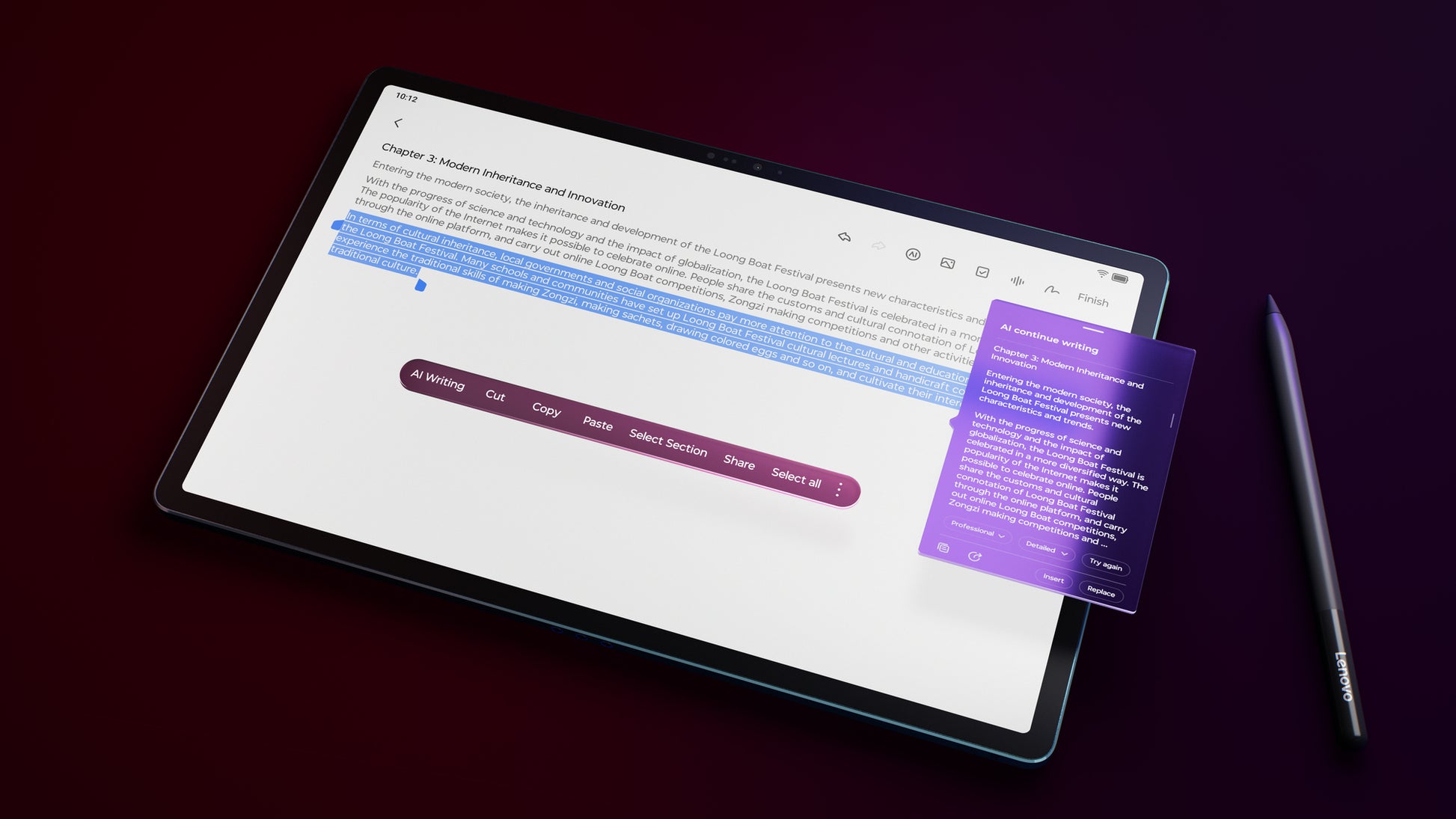 Lenovo Yoga Tab Plus – 12,7", 256 GB, 16 GB RAM, WLAN, Android 14, Türkis