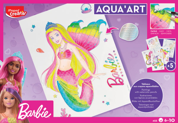 Maped Creativ – Aquarell-Set AQUA ART Barbie (Dreamtopia) – 29,7 × 21 cm – 25-teilig – ab 6 Jahren