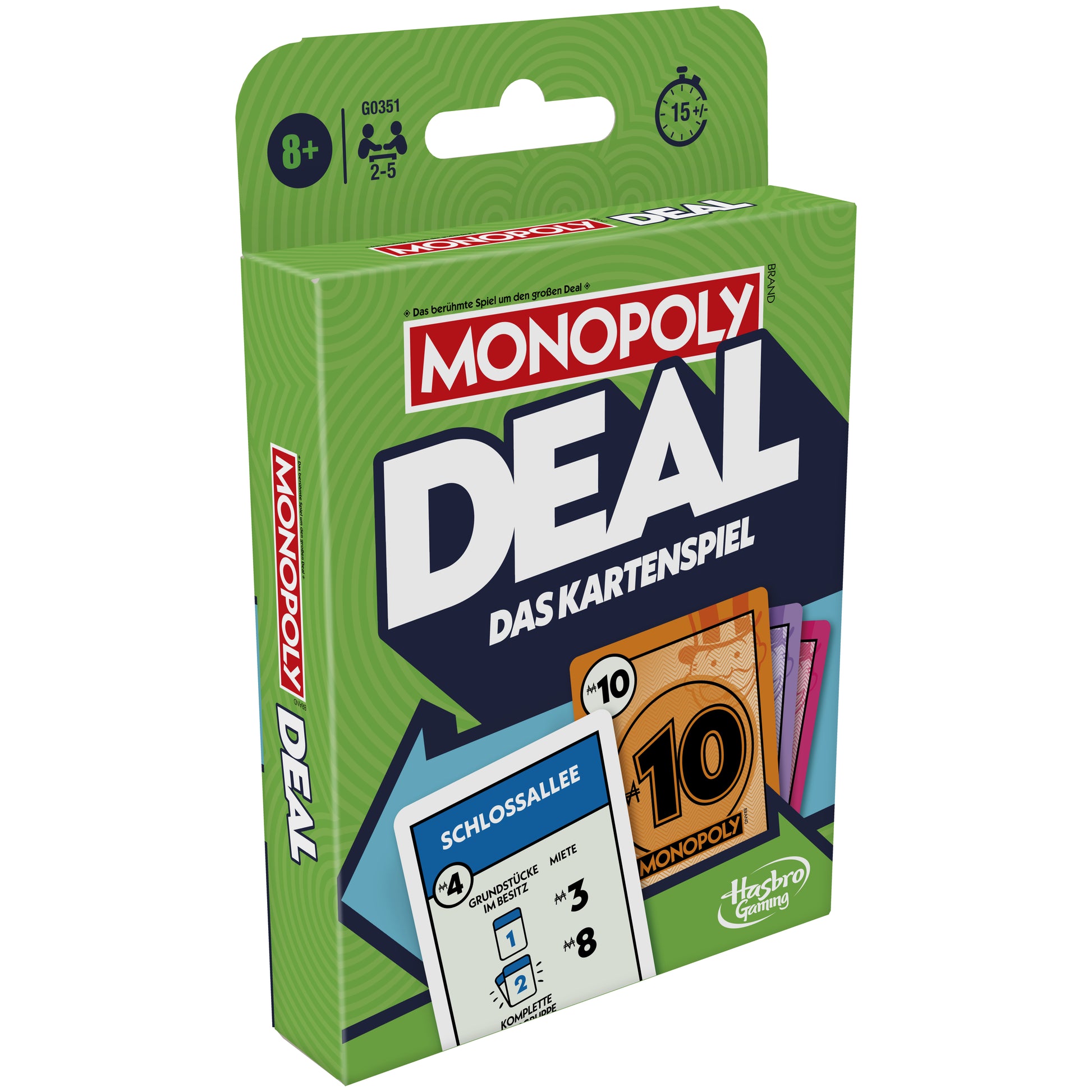 Hasbro Gaming Monopoly Deal – Kartenspiel, 2–5 Spieler, ab 8 Jahren, 15 Min., DE