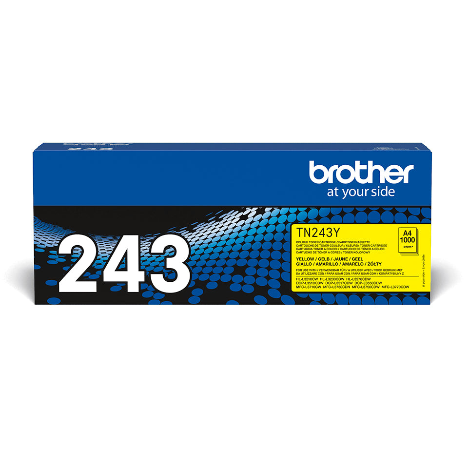 Brother Toner TN-243Y – gelb, 1000 Seiten – für Brother DCP-L3550CDW/HL-L3270CDW/MFC-L3730CDN und andere