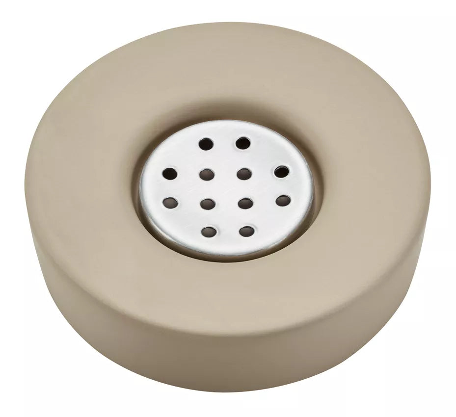 Diaqua Seifenschale Zylo – Keramik/Metall, Ø11,5×3 cm, Beige (rund)