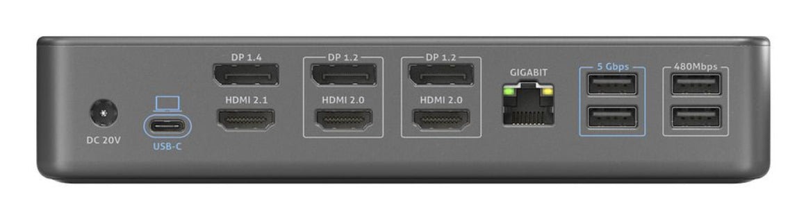 PureLink VL-D230DL Dockingstation – USB-C, 3× DP, 3× HDMI, 5× USB-A, 2× USB-C, 100 W PD, GbE, SD/microSD