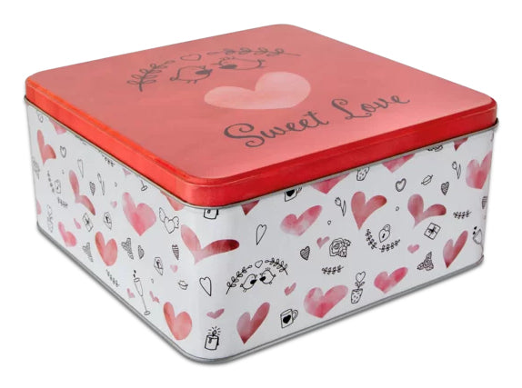 Städter Sweet Love – Vorratsdose 4,4 l, 21 × 21 × 10 cm, Weissblech, Weiss