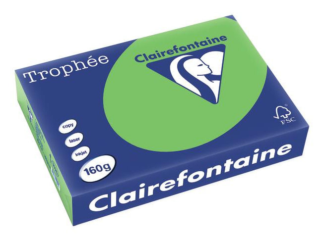 Clairefontaine Kopierpapier – A4, 160 g/m², Maigrün – für Inkjet/Laser/Kopierer – FSC, EU Ecolabel – 250 Blatt