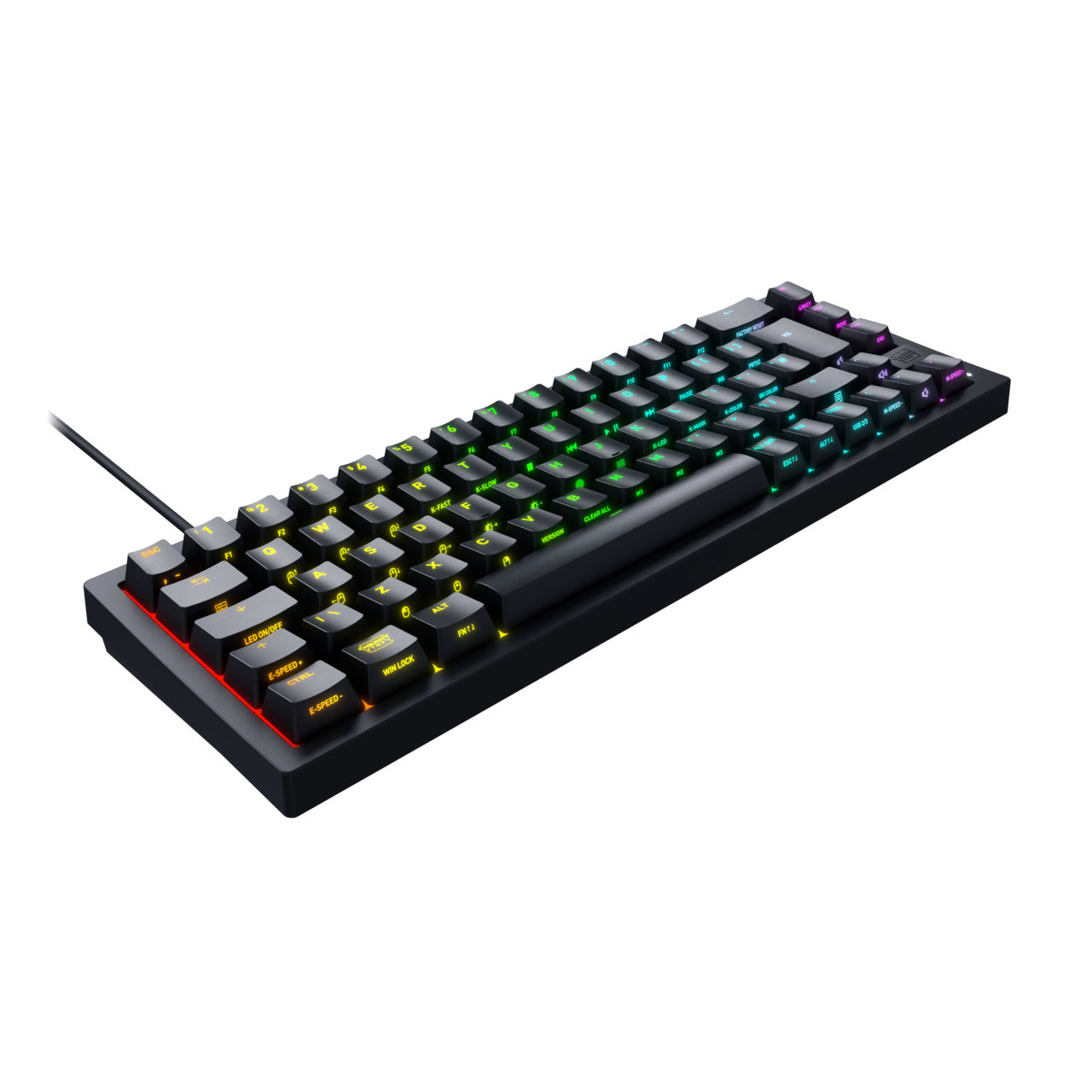 CHERRY K5V2 – Tastatur 65% – Mechanisch, MX Red, RGB – Kabelgebunden, USB – QWERTZ (DE) – Schwarz