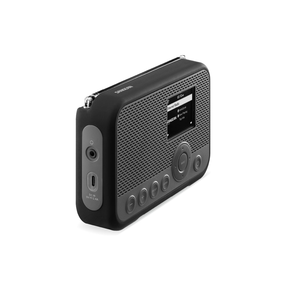 Sangean WFR-39 – Tragbares DAB+ Radio, Internetradio, DAB+/UKW, WLAN, 2'600 mAh Akku – Schwarz/Grau