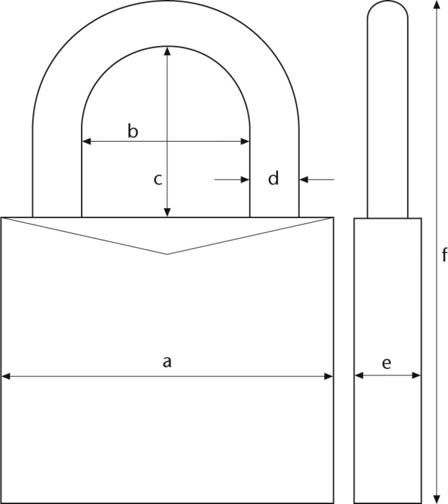 ABUS 55/60 Vorhangschloss – goldfarbig, 2 Steckschlösser
