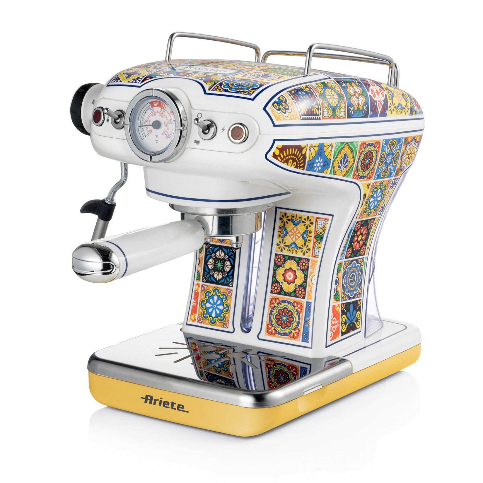 Ariete ARI-1389-POS Espressomaschine (Siebträger) – 15 bar, 0,9 l, Milchschaumdüse, Gelb