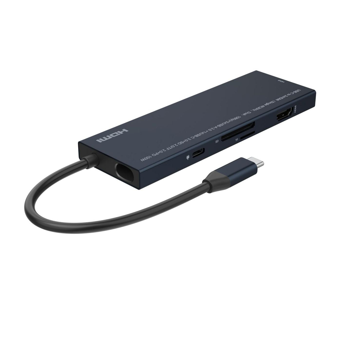Microconnect Multiport-Adapter – USB-C, 2× HDMI, 2× USB-A, 100 W PD, für Windows