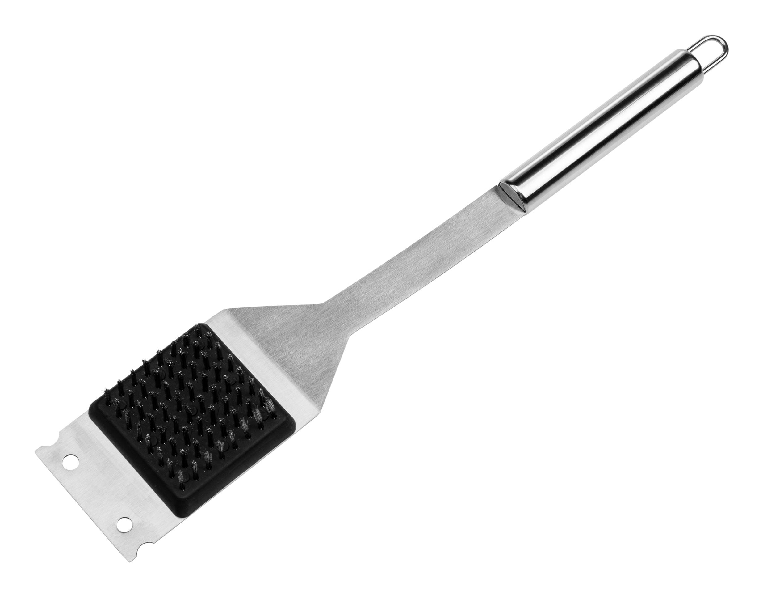 KOOR Grillbürste – Edelstahl, 35 cm, Silber, mit integriertem Metallschaber, hitzebeständig