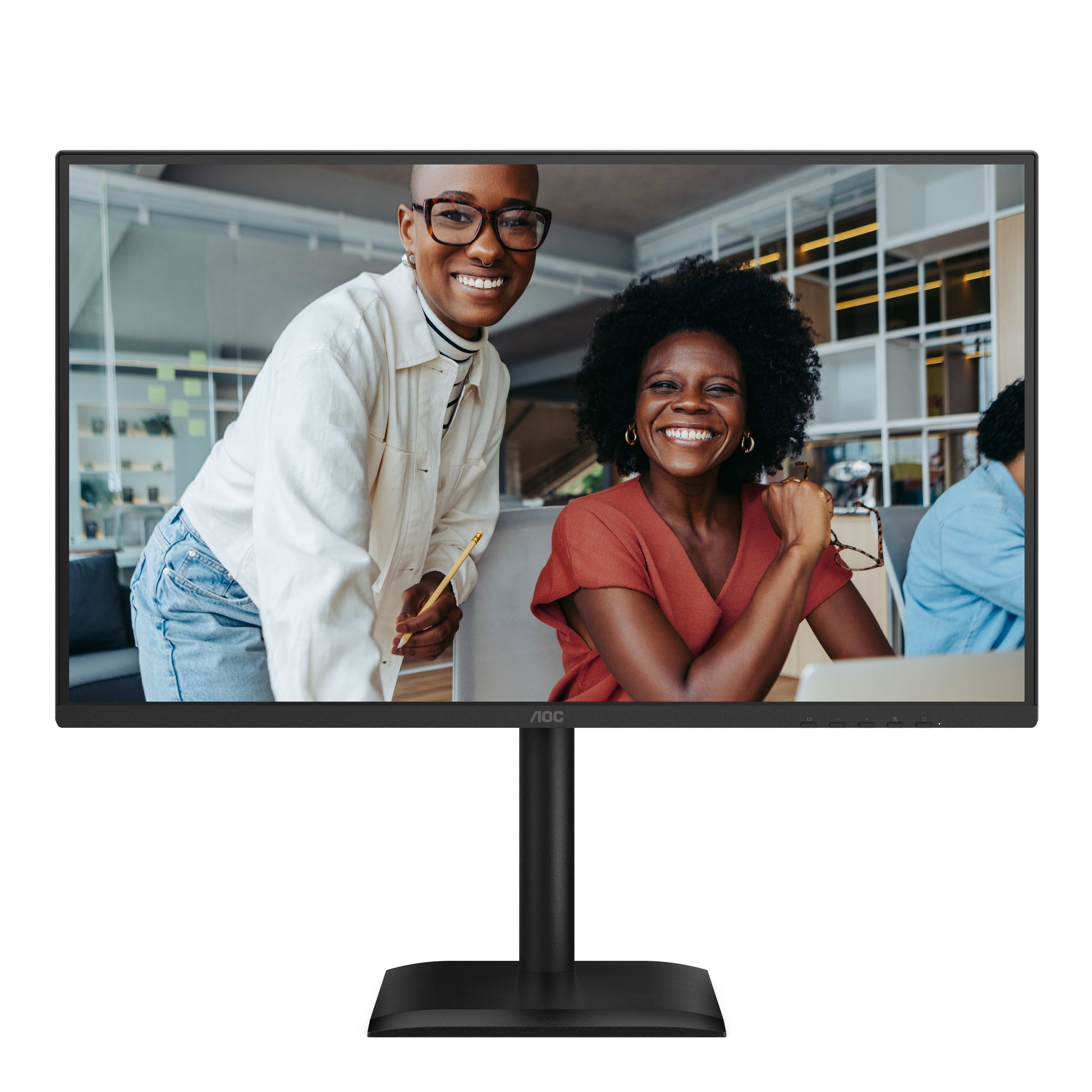 AOC 27E4CV – Monitor, 27", IPS, 120 Hz, 300 cd/m², USB-Hub, Lautsprecher, Adaptive Sync, Schwarz