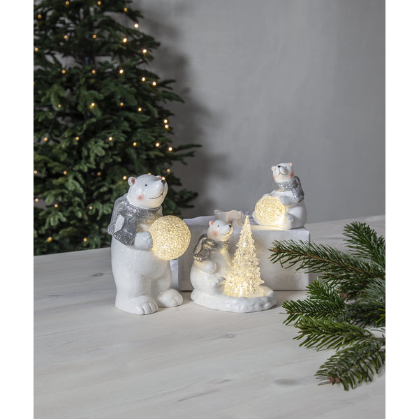 Star Trading Dekorationsfigur – 14 × 14 × 10 cm – LED, warmweiss, batteriebetrieben, weiss