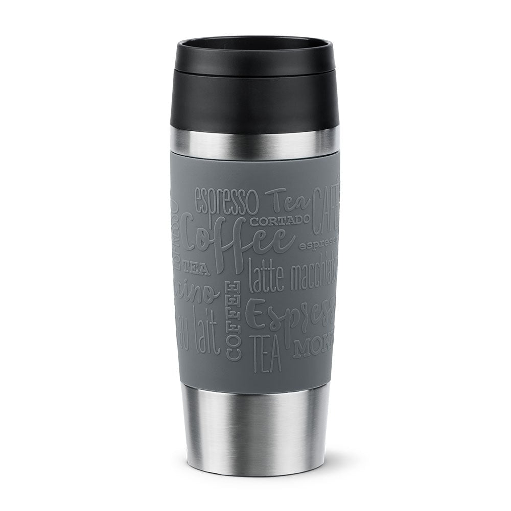 EMSA Travel Mug Classic Thermobecher 360 ml – doppelwandig, Edelstahl, grau