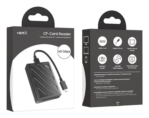 ONIT F02807 Kartenleser – CFexpress Typ B – USB‑C (USB4) 40 Gbit/s
