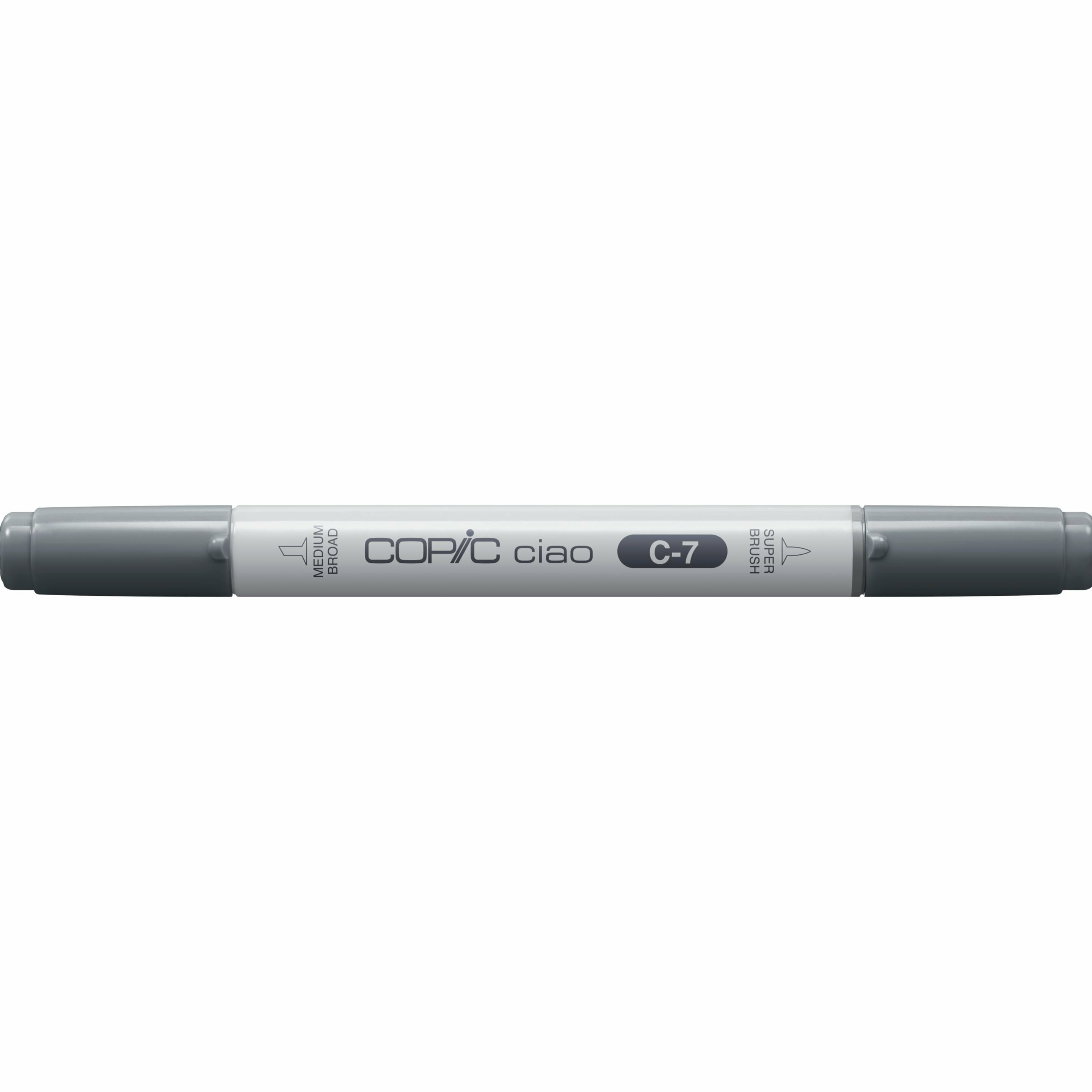 Copic Ciao Marker – Doppelspitze, Pinselspitze + Keilspitze, alkoholbasiert, nachfüllbar, kühlgrau