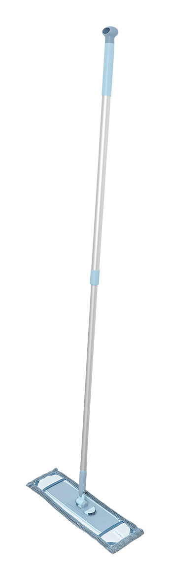 CREaCLEAN Flachwischer CrystalMop – 42 cm, Aluminium, Mikrofaser, Blau, 150 cm
