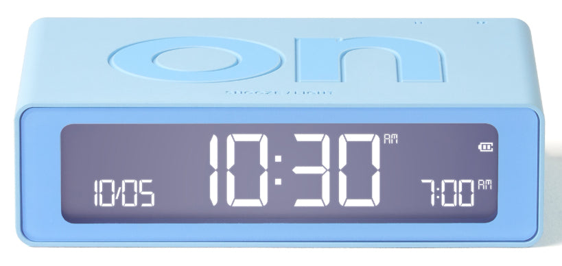 LEXON Digitalwecker – Snooze, USB, 8 × 2,3 × 4,9 cm, Hellblau