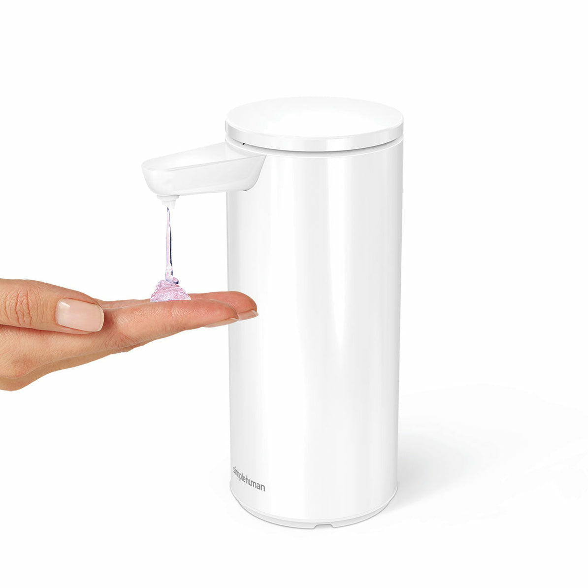 simplehuman Automatischer Seifenspender – Tisch – 266 ml, Weiss, Edelstahl