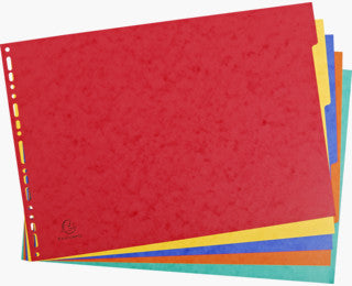 Exacompta Register A3 quer – blanko, 5 Taben, Karton 400 g/m², mehrfarbig