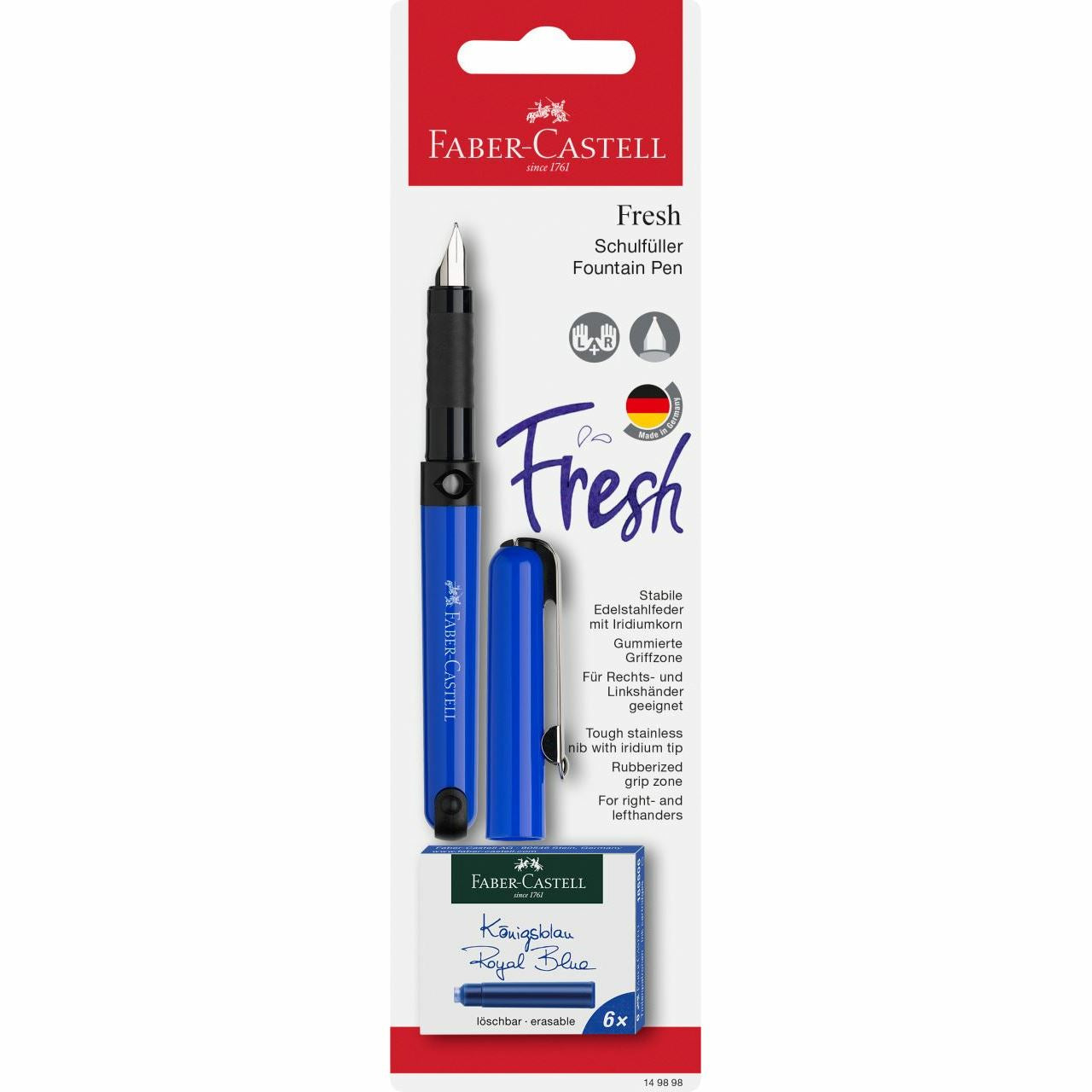 Faber-Castell 149898 – Füllfederhalter – A – farbig sortiert – Edelstahl
