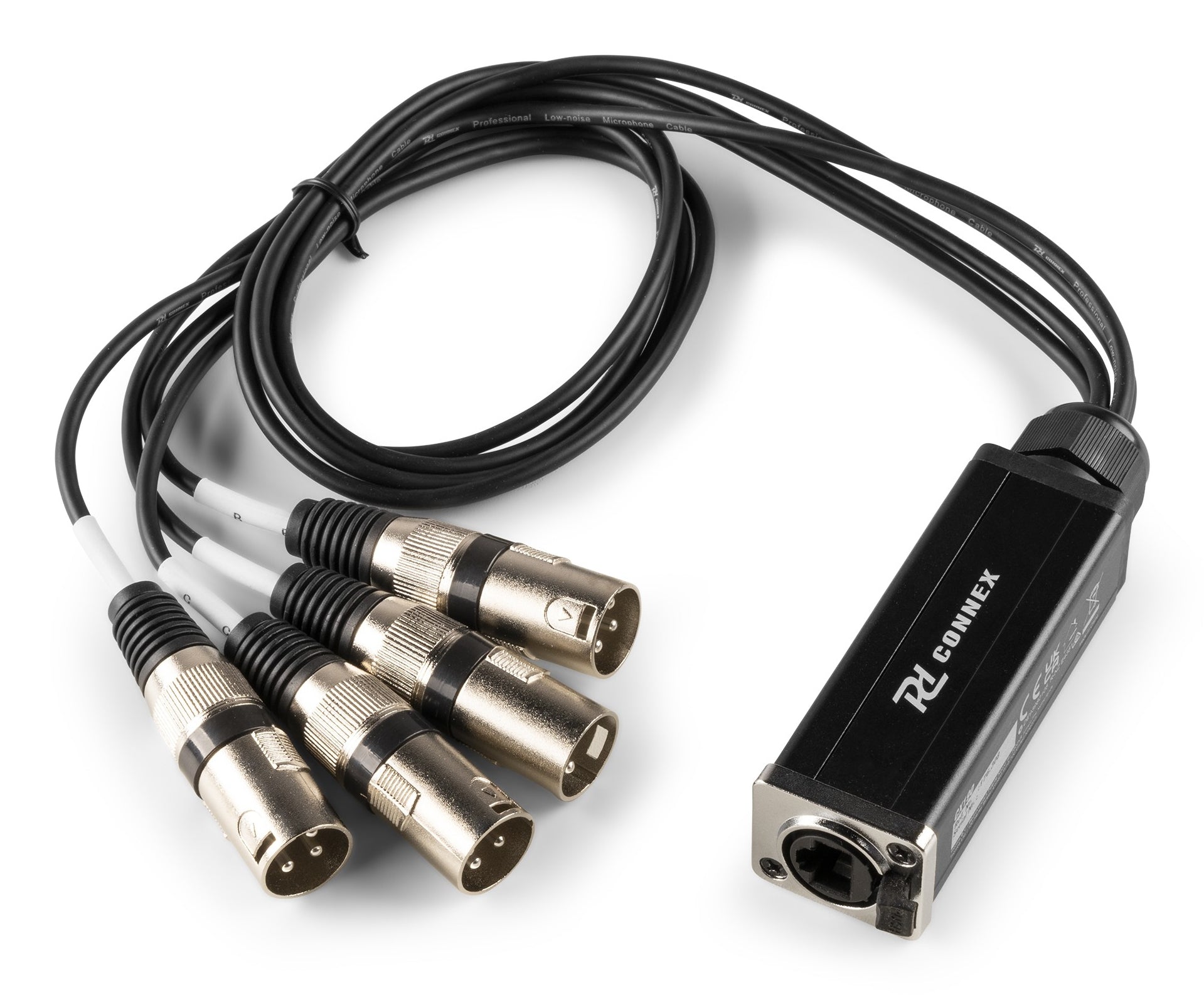 PD-Connex XLR-Kabel – RJ45 auf 4× XLR (3-pol, Stecker) – 0,7 m