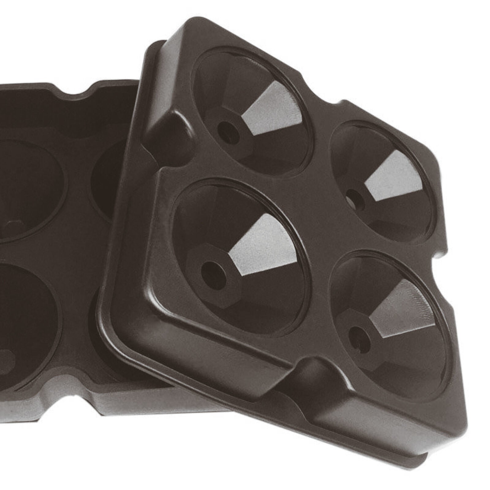 Paderno Eiswürfelform 12 × 12 × 5 cm, Silikon, schwarz, 4 Kammern