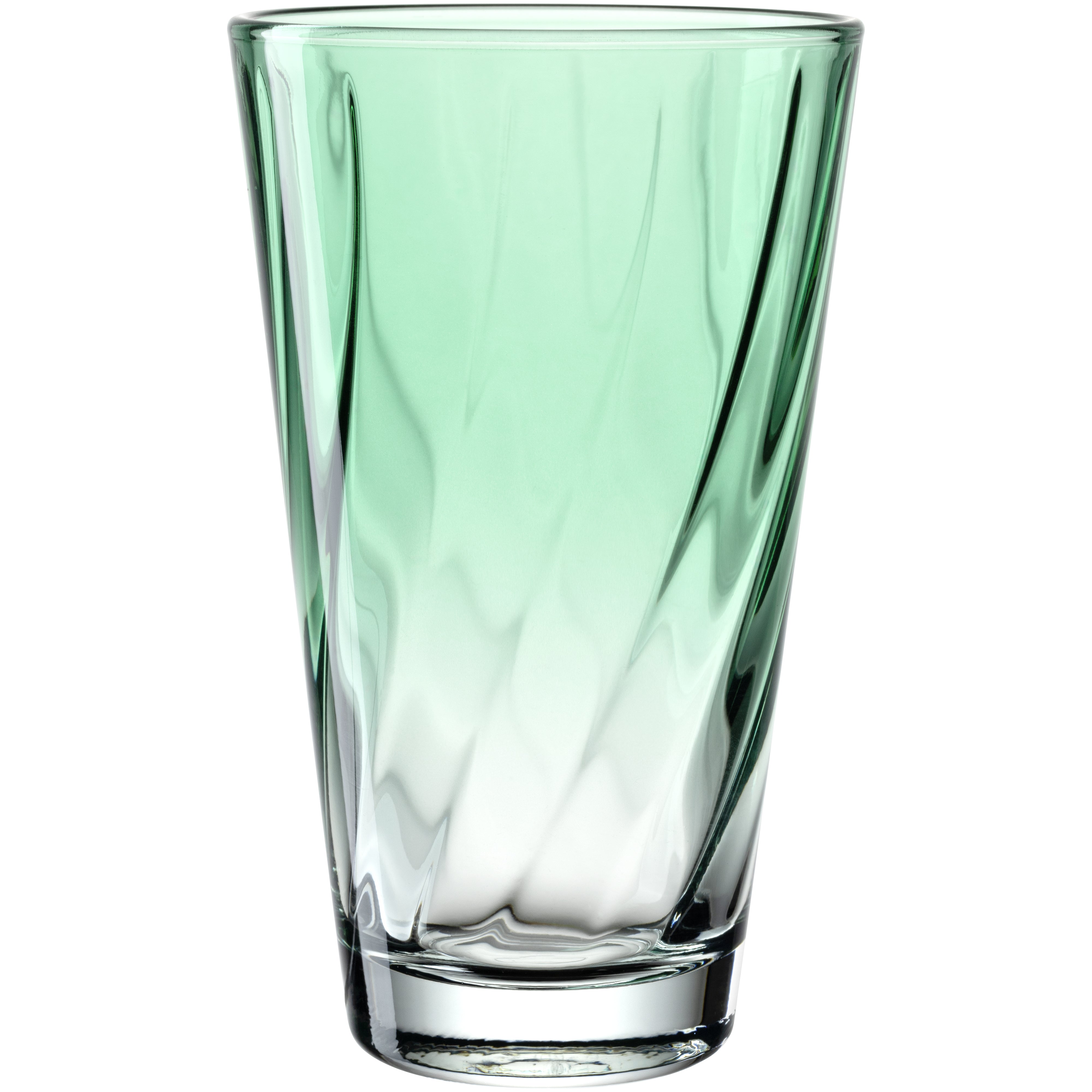 LEONARDO Twist Trinkglas – 0,30 l, Kalk-Natron-Glas, Türkis, spülmaschinenfest, 4 Stück