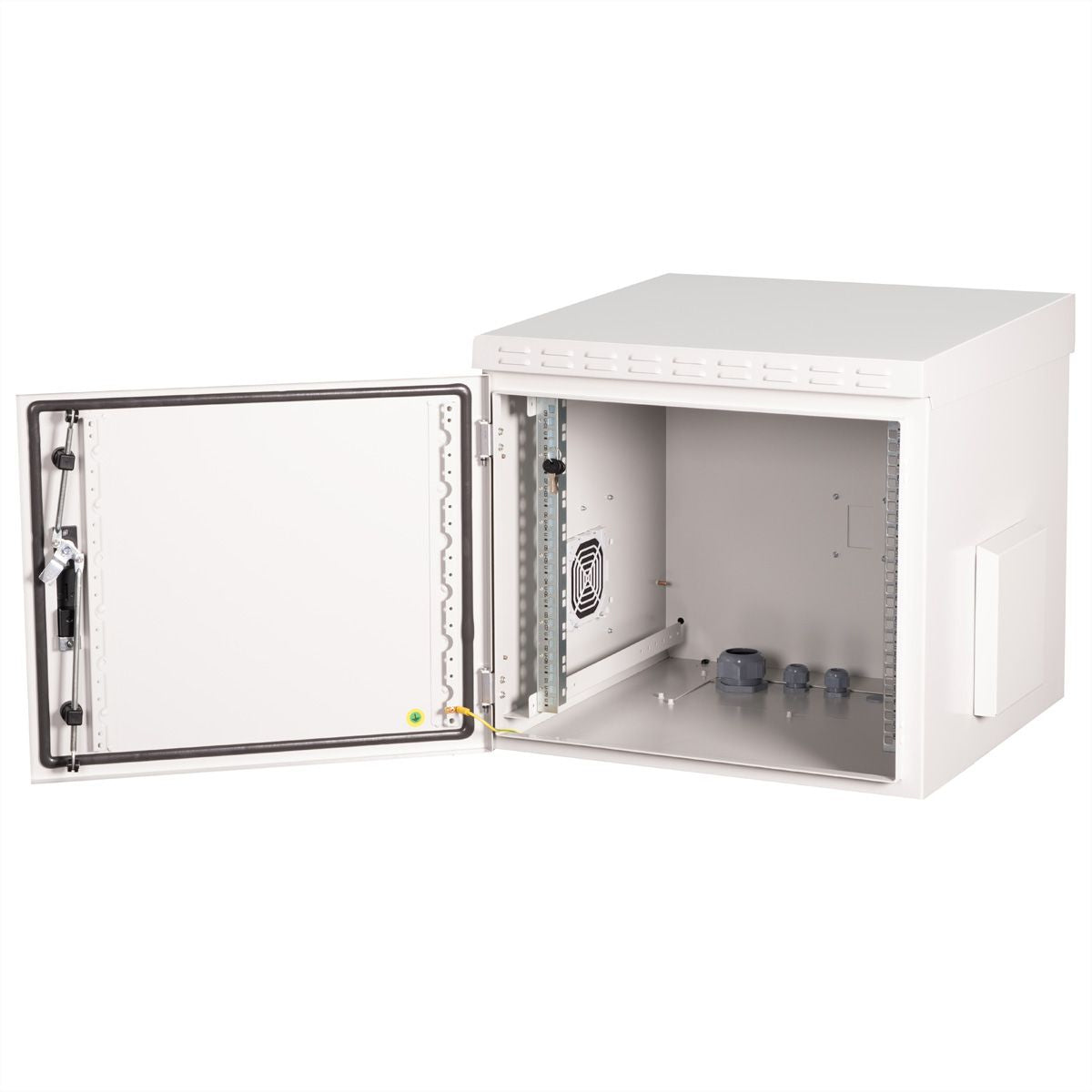 ROLINE Pro – 19" Wandverteiler 9U, IP55, abschliessbar, 600 × 600 × 579 mm, lichtgrau