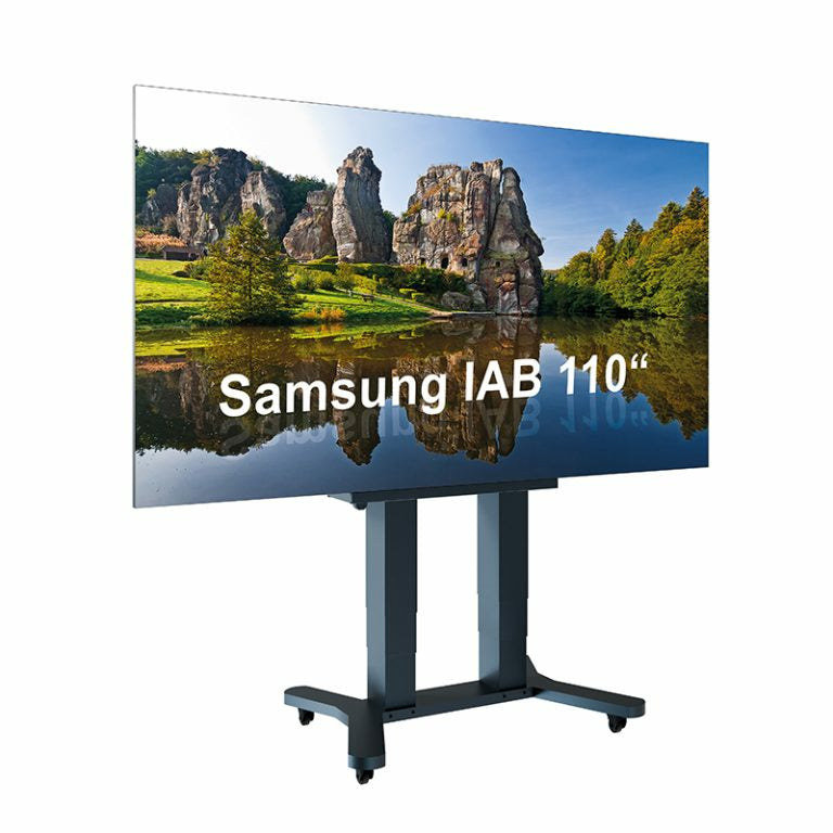 Hagor TV-Wagen – 110" – Motorisiert, mit Rollen, für Samsung IAB 110 – Schwarz
