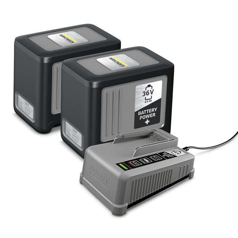 Kärcher Akku- & Ladegerät-Set 36 V 6 Ah – 2 Stk – für Kärcher