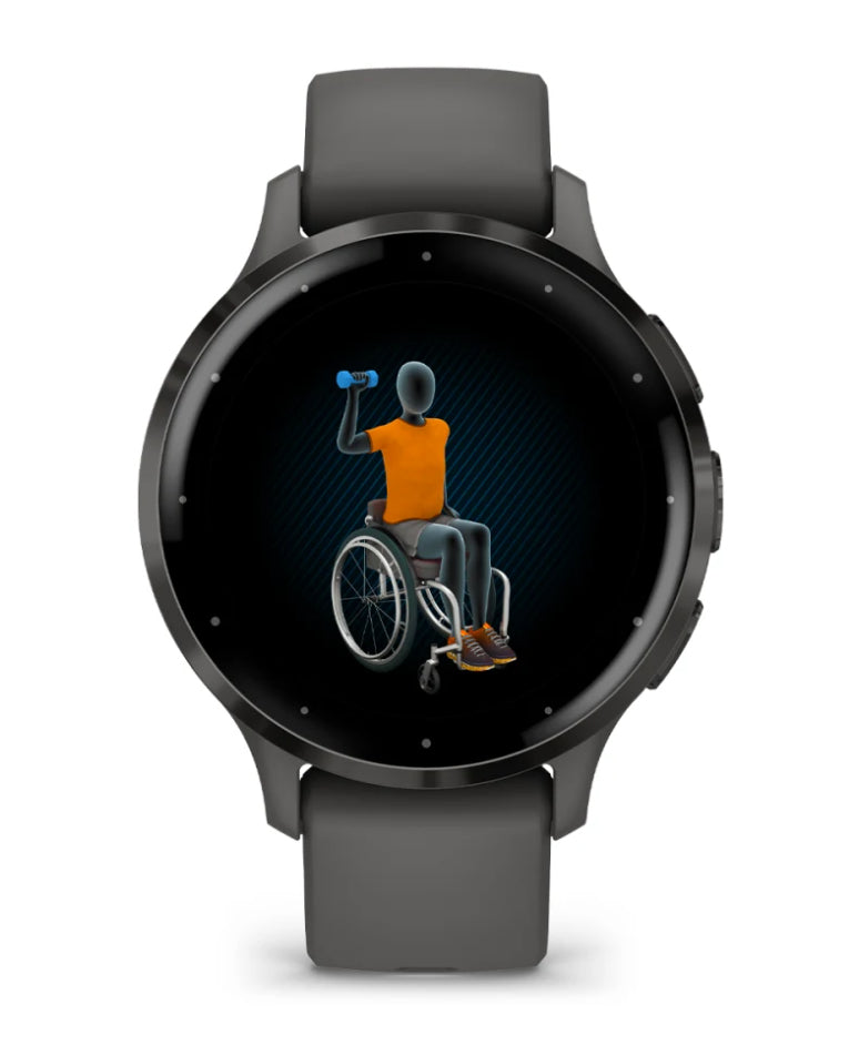 Garmin Venu 3S – Smartwatch – 41 mm, 1,2", GPS, AMOLED, Gorilla Glass, 50 m, Kieselgrau/Schwarz, Sportarmband