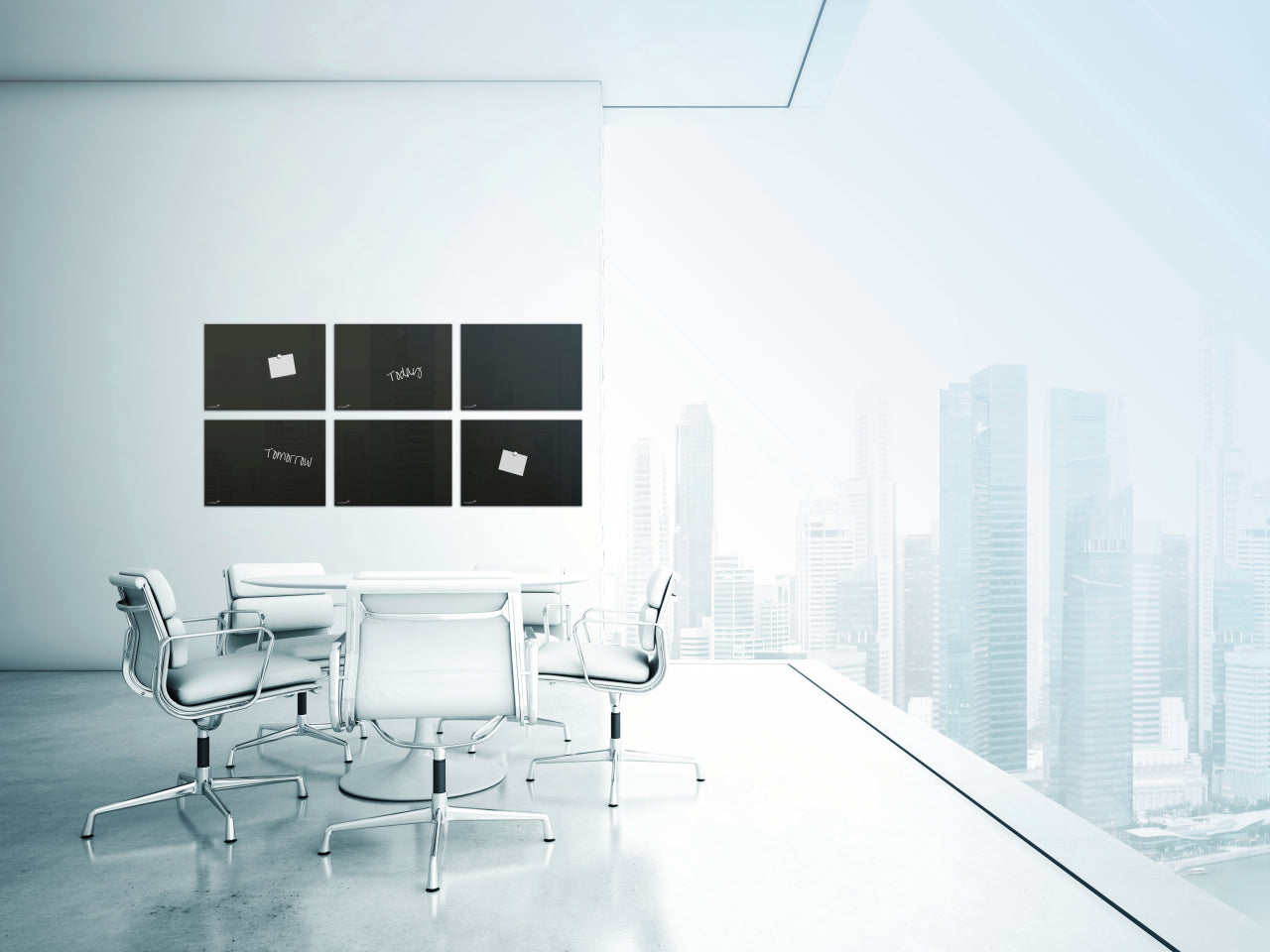 Legamaster Glasboard – schwarz, magnetisch, rahmenlos – 120 × 90 cm