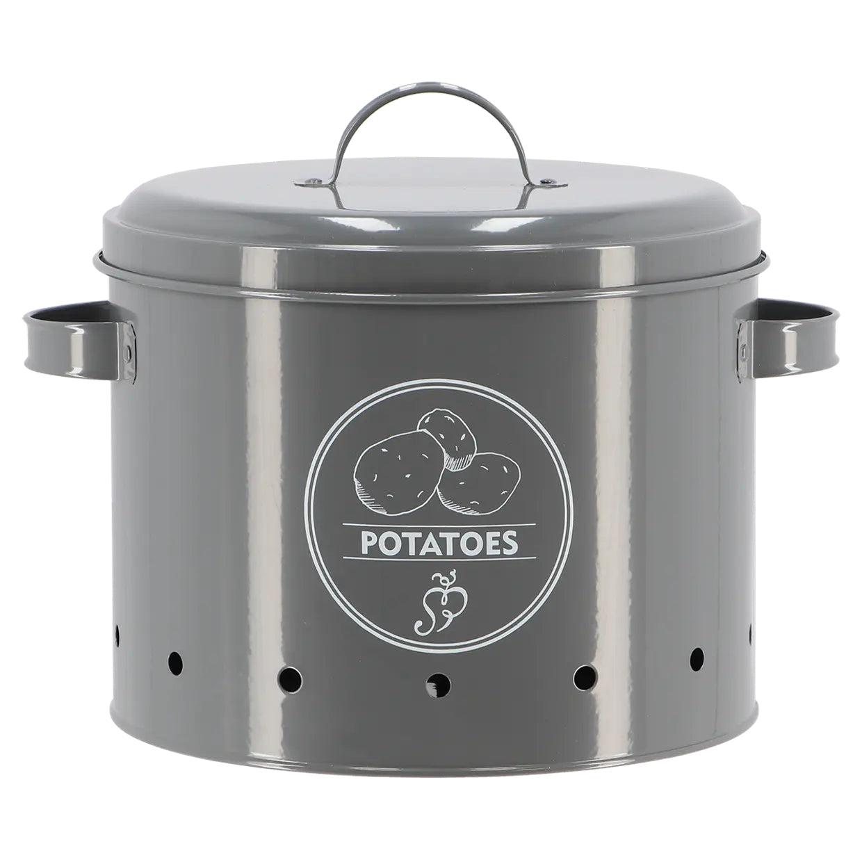 Esschert Design Vorratsdose 5,9 l, Ø 27,5 × 21 cm, Kohlenstoffstahl, Anthrazit
