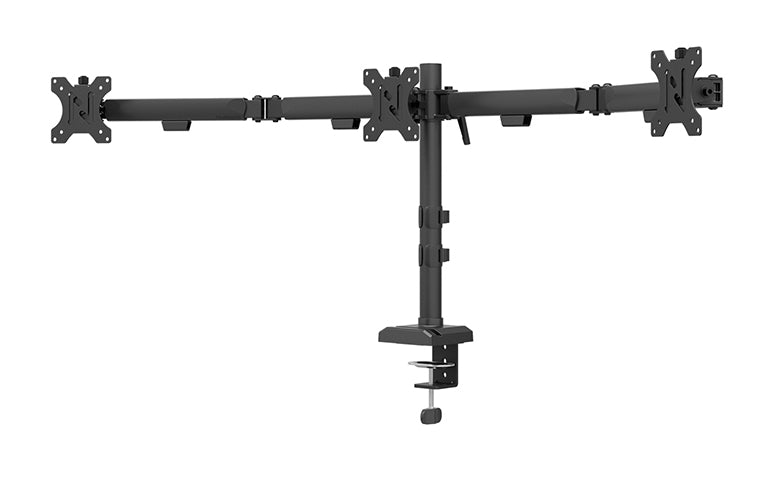 Neomounts NERO DS60-600BL3 – Monitorarm, 3 Monitore, Tischklemme, bis 27", VESA 75 × 75/100 × 100 mm, 6 kg