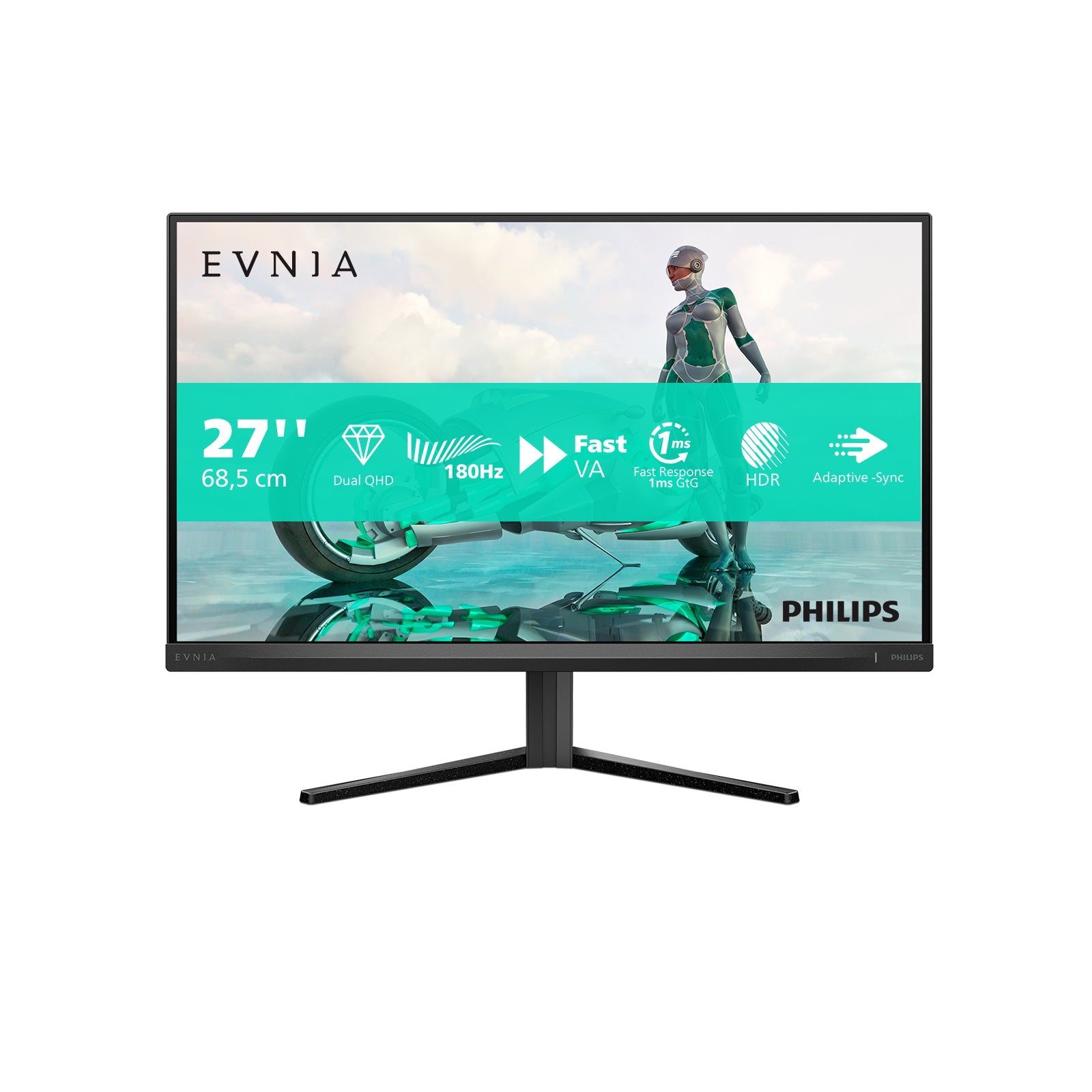 Philips 27M2N3500NL/00 – Monitor, 27", VA, 180 Hz, 300 cd/m², Adaptive Sync, VESA 100 × 100, Schwarz