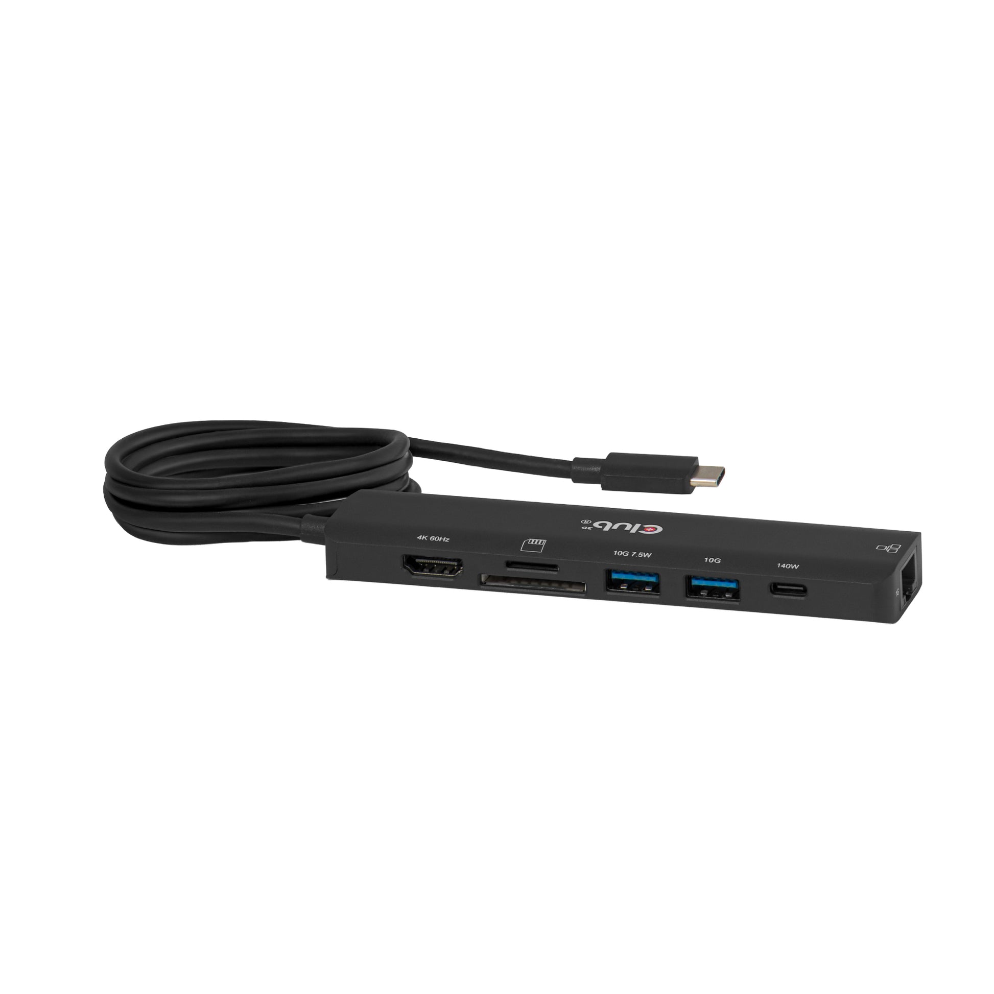 CLUB3D Club 3D Multiport-Adapter – USB-C, 1× HDMI, 2× USB-A, GbE, microSD