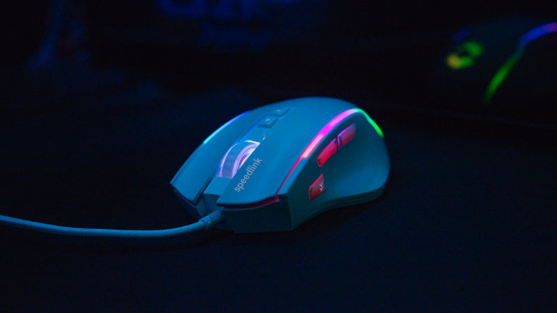 SPEEDLINK DECUS NX – Gaming-Maus – Kabelgebunden (USB‑A), 12800 DPI, rechts, Weiss