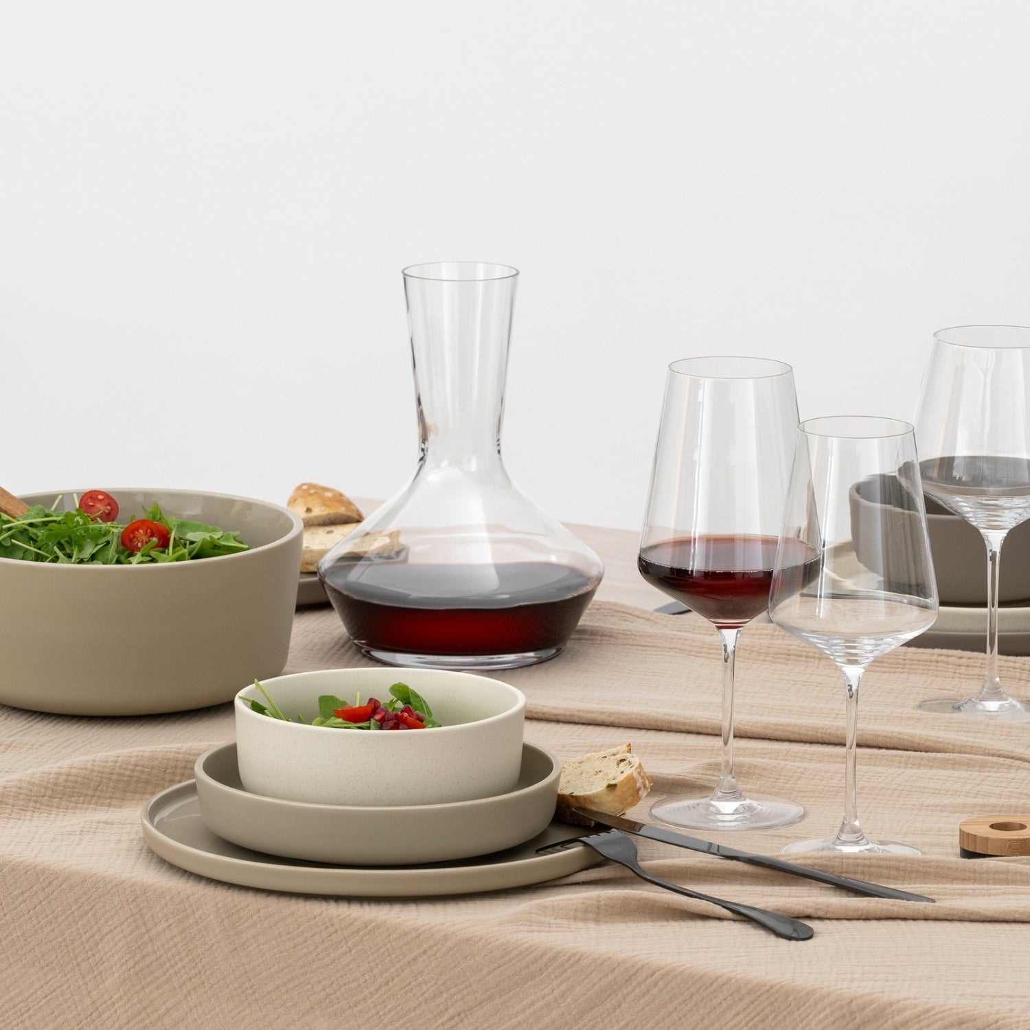 Leonardo Puccini Dekanter – 0,75 l, Kristallglas, Transparent, spülmaschinenbeständig, 3-teilig