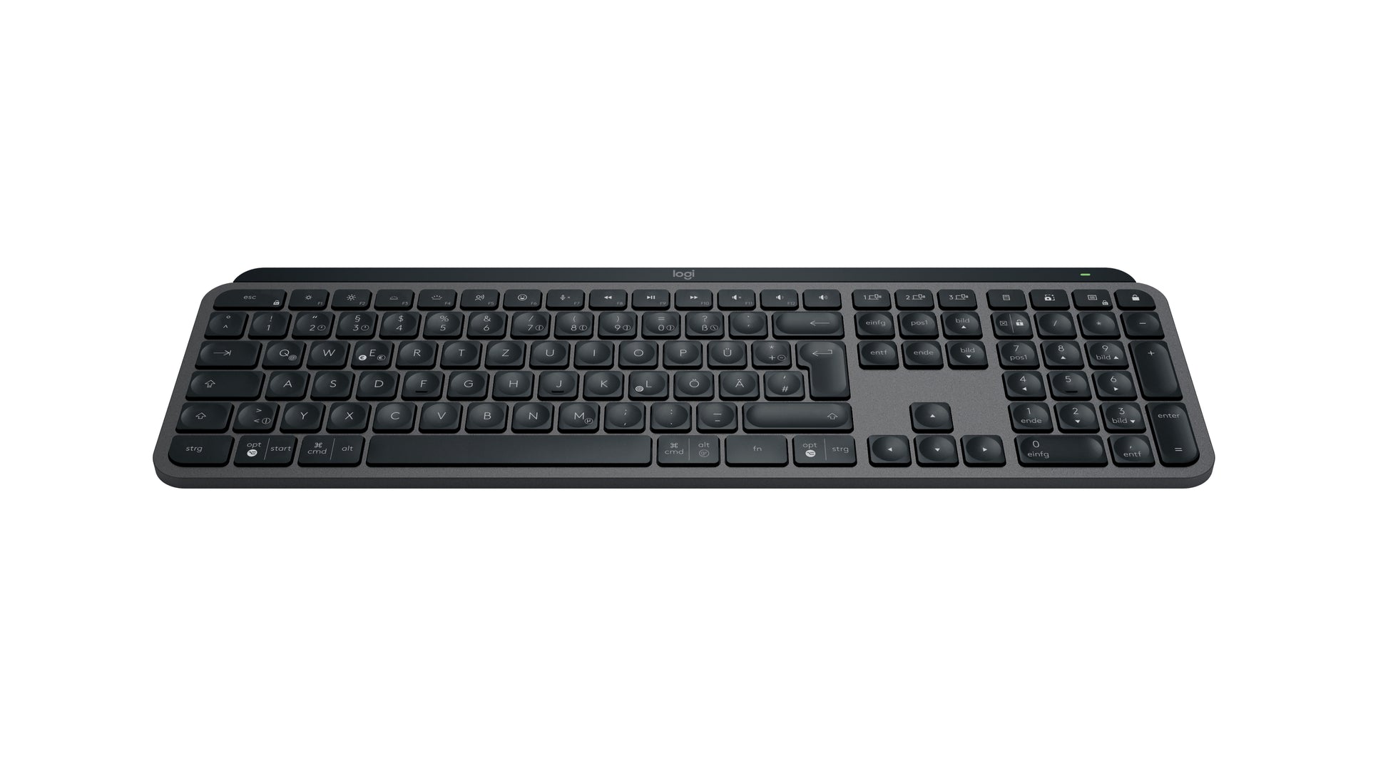 Logitech MX Keys S – Tastatur, kabellos (Bluetooth), DE-Layout (DE), Graphit