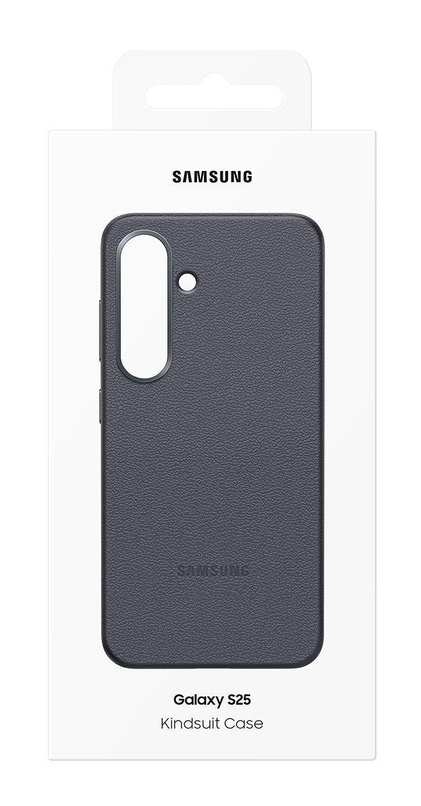 Samsung Kindsuit Backcover – für Samsung Galaxy S25, Leder, schwarz, tropfsicher, kratzresistent