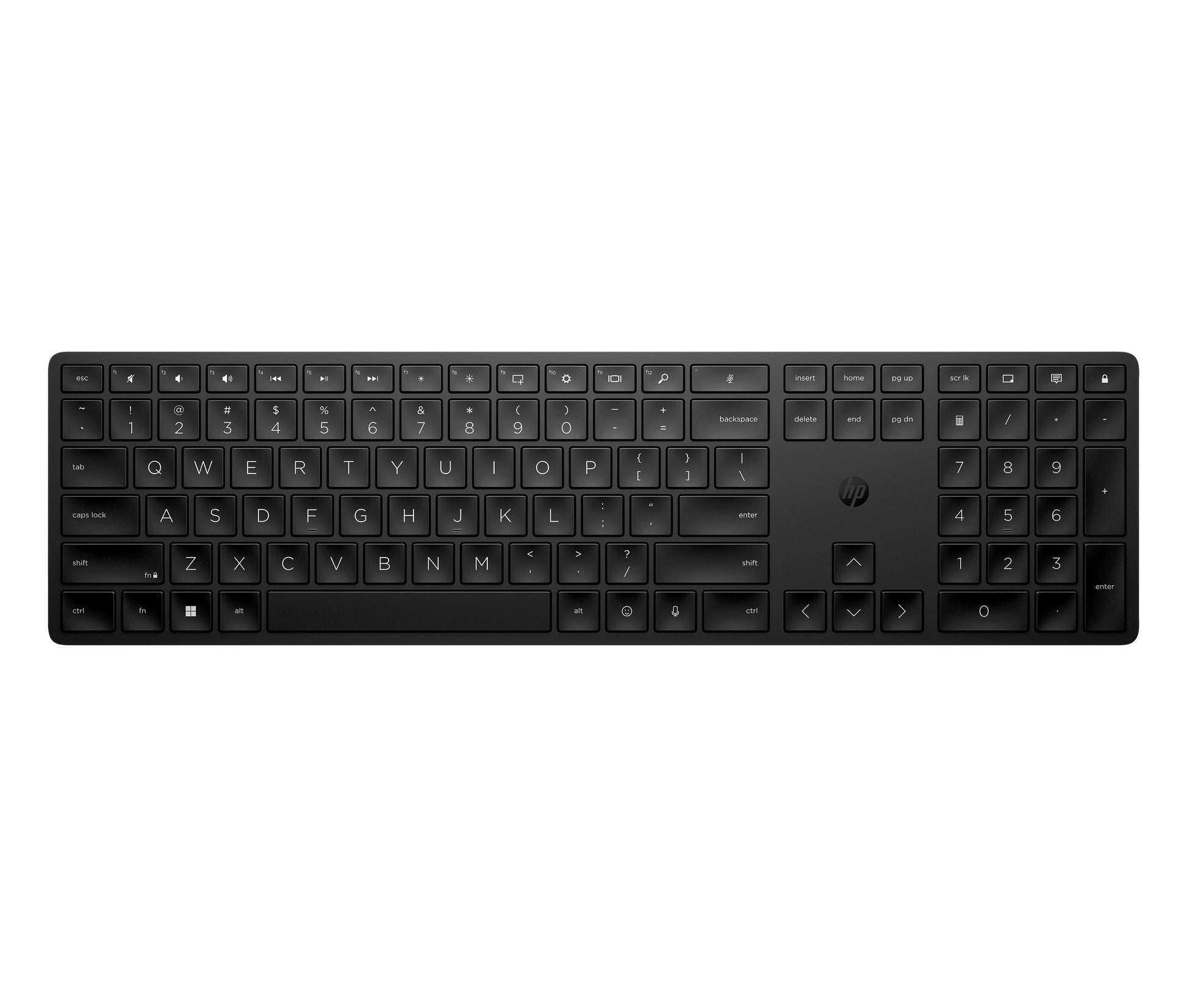 HP 450 Wireless – Tastatur – kabelgebunden & 2,4 GHz USB-A (Empfänger) – schwarz