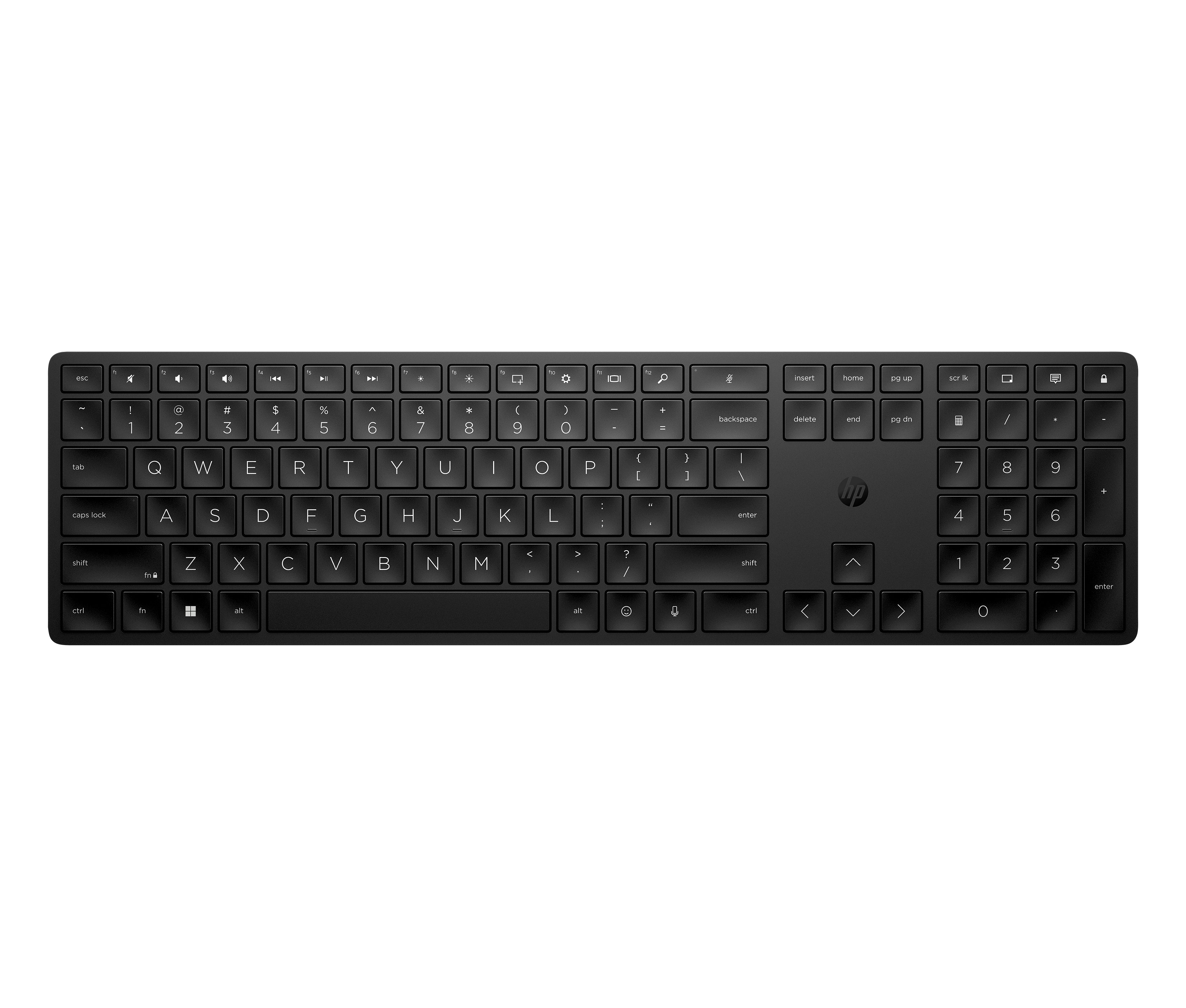 HP 450 Wireless – Tastatur – kabelgebunden & 2,4 GHz USB-A (Empfänger) – schwarz