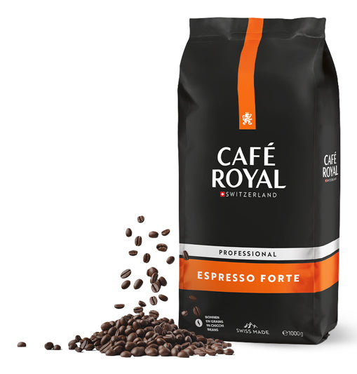 Café Royal Espresso Forte – Kaffeebohnen – Arabica/Robusta, Intensität 5, 1 kg